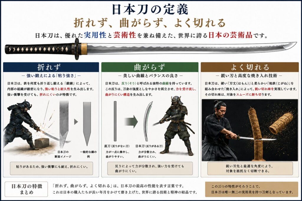 日本刀の定義をイラスト化