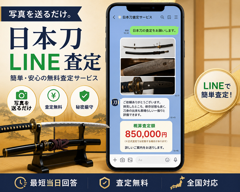 日本刀LINE査定のイメージイラスト