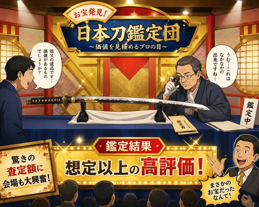 日本刀鑑定番組のイメージイラスト