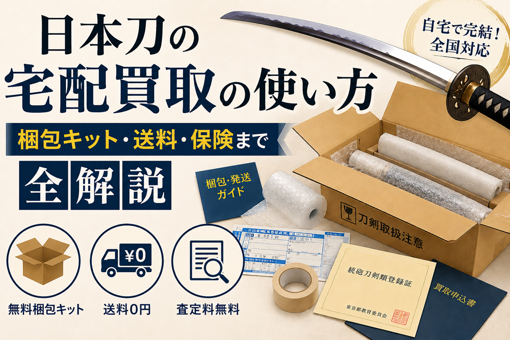 日本刀の宅配買取の使い方をイラスト化