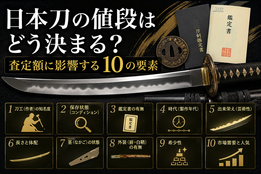 日本刀の値段に影響する10要素をイラスト化