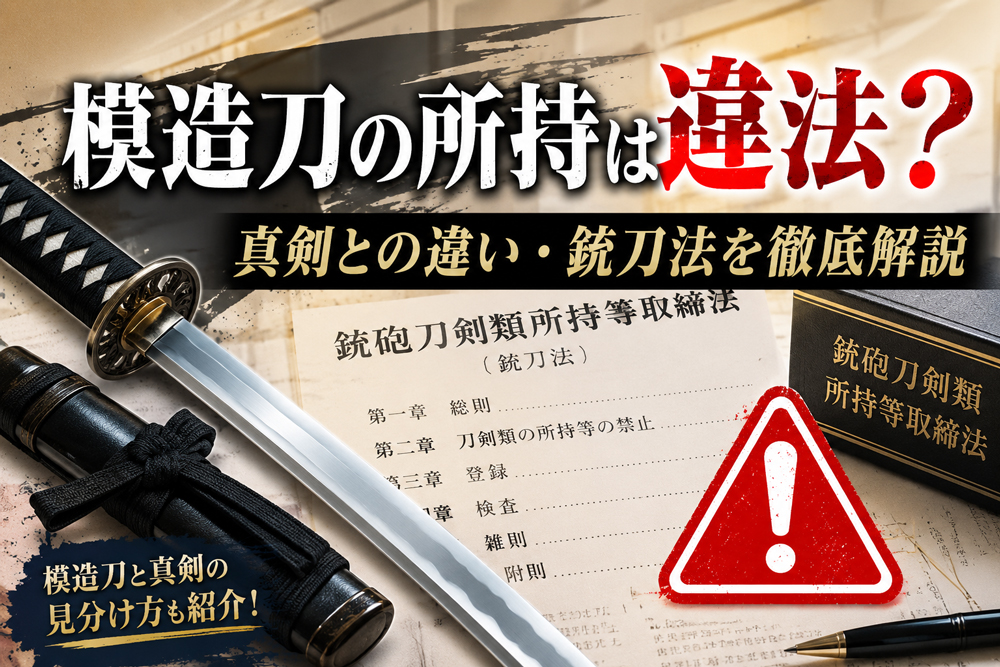 模造刀と銃刀法の関係をイメージしたイラスト