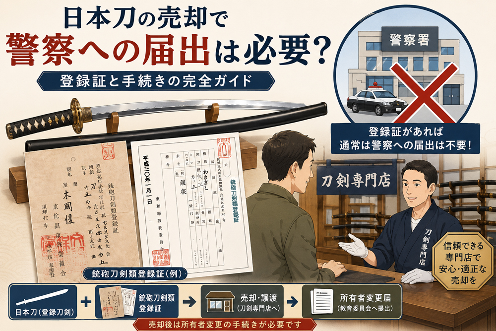 日本刀の売却時の手順をイラスト化