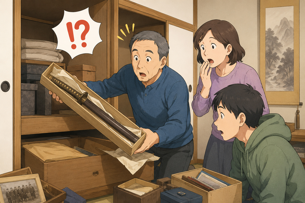 遺品整理中のイメージイラスト