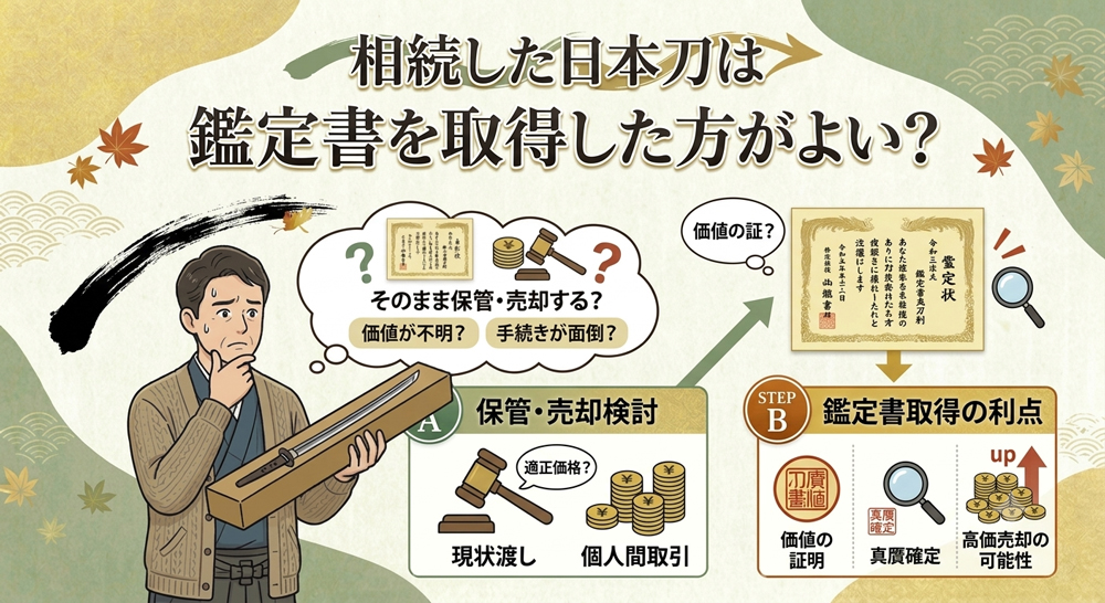 日本刀鑑定取得の要否をイラスト化