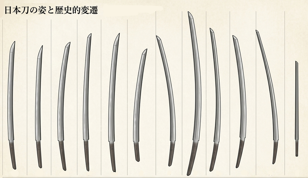 刀姿の変容をイラスト化