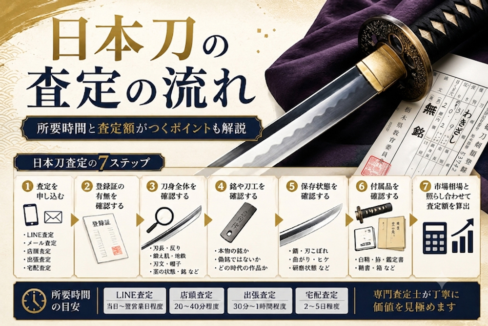 日本刀査定の流れをイラスト化