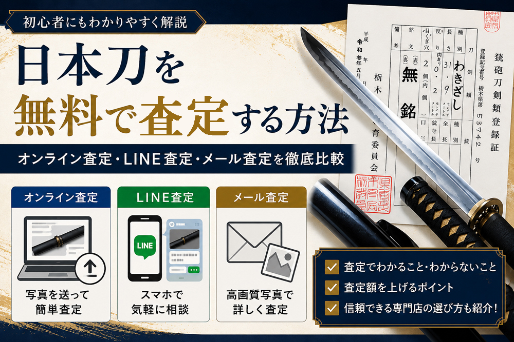 日本刀を無料で査定する方法を紹介するイメージ