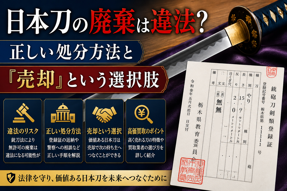 日本刀の廃棄は違法をイラスト化