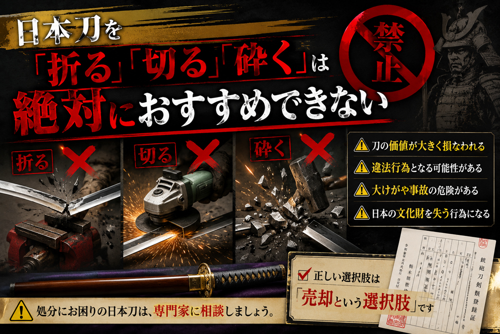 日本刀の違法処分方法をイラスト化