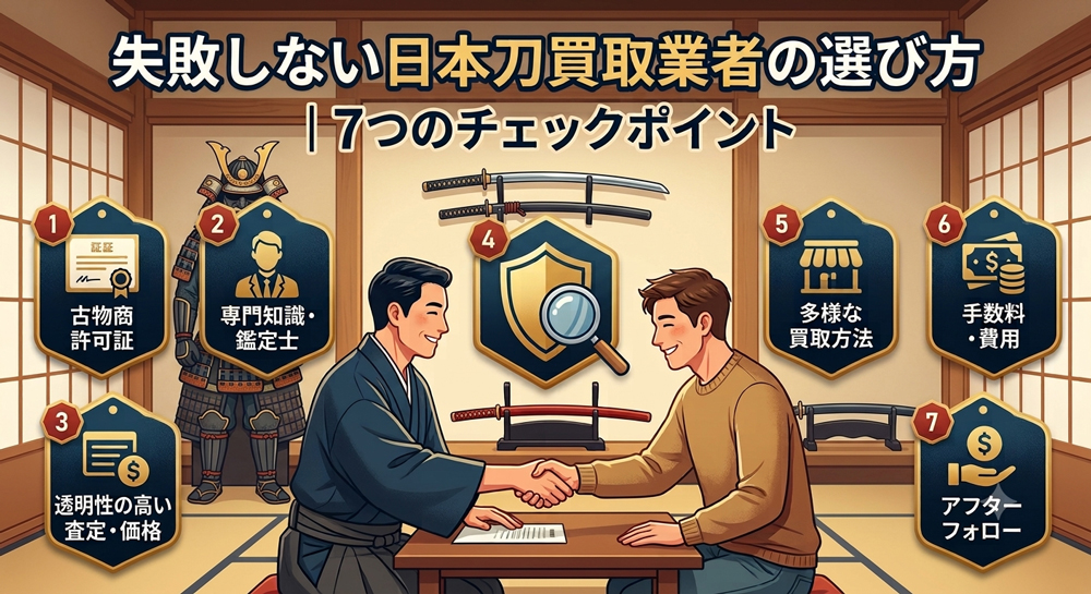 失敗しない日本刀買取業者の選び方のイメージ