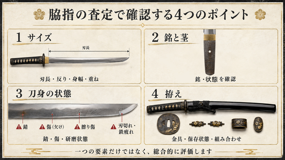 脇指の査定ポイントをイラスト化