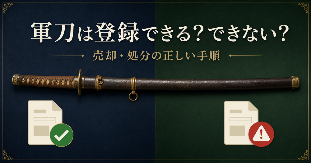 軍刀が登録できる場合と登録できない場合の違いを示すイメージ