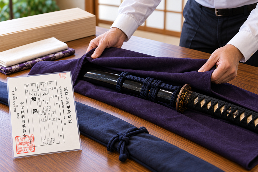 鞘に納めた日本刀を安全に梱包して運ぶ方法